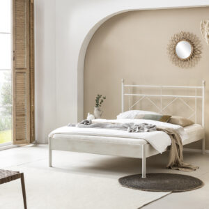 Metalen bed Celina japandi stijl met hoofdbord